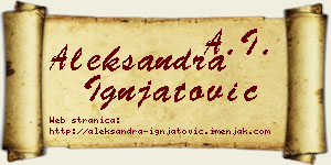 Aleksandra Ignjatović vizit kartica